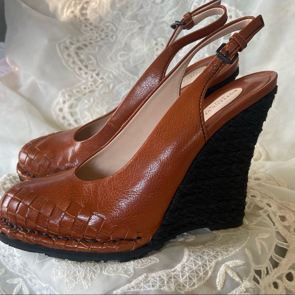 Bottega Veneta Brown Leather Wedges